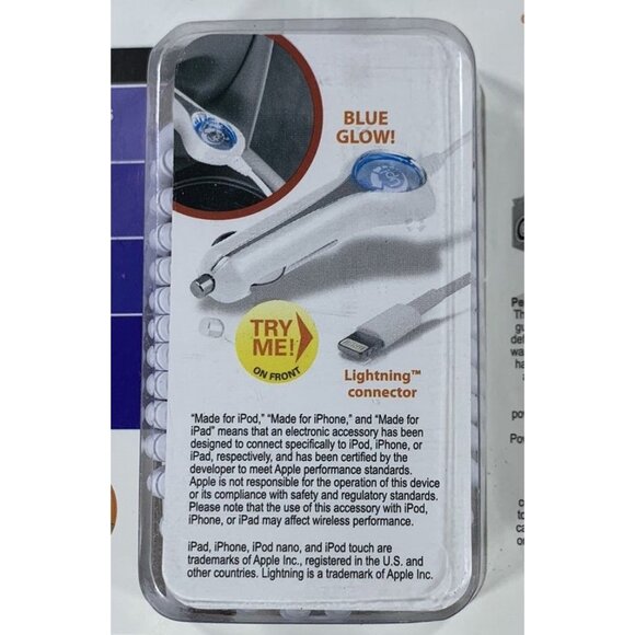 PowerUp! 2.4 Amp Rapid Charger Lightning Connector Car Charger 6 Ft Cord NEW - Picture 7 of 9